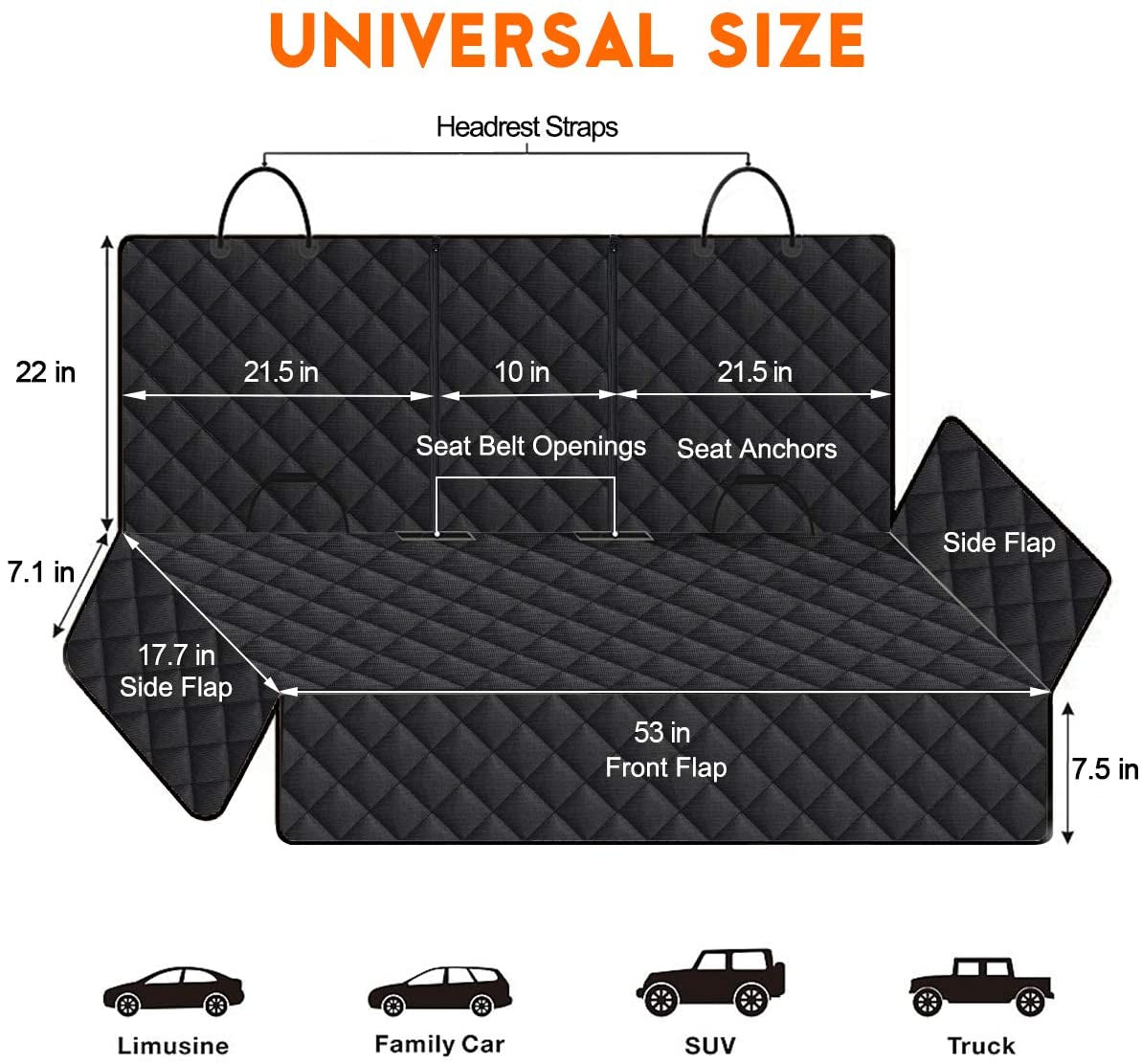 elipets Ultimate Dog Car Seat Cover - Premium Back Seat Protector for Pets