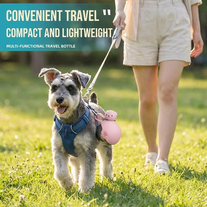 2-in-1 Travel Water Bottle for Animals - Stainless Steel, 250ml (8,45oz)