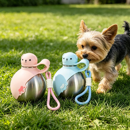 2-in-1 Travel Water Bottle for Animals - Stainless Steel, 250ml (8,45oz)